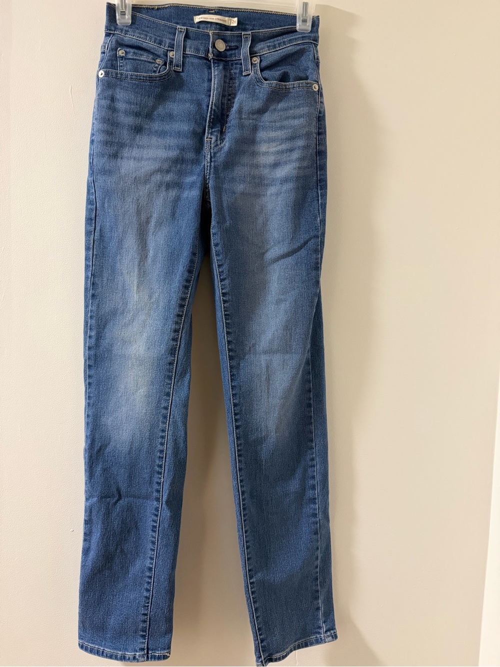 Levi's 724 Straight Jeans Men 26 Blue Excellent High Rise Denim